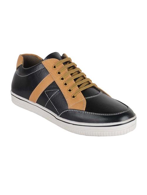 black leatherette lace up sneaker - 14805366 - Very Small Image - 1
