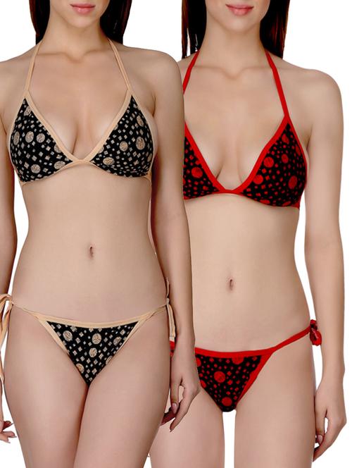 set of 2 multi colored printed bikini - 14805419 - Very Small Image - 1