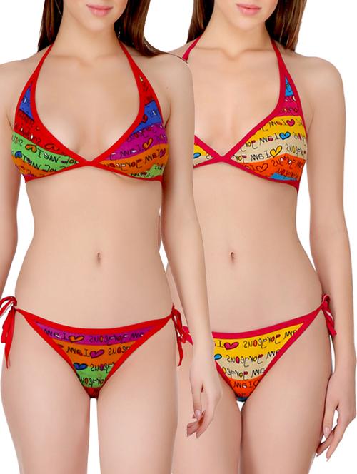 set of 2 multi colored printed bikini - 14805433 - Very Small Image - 1