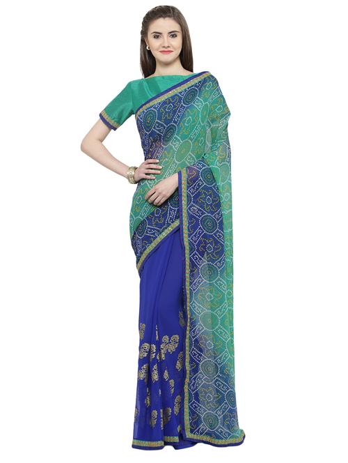 bandhani printed saree - 14806907 - Very Small Image - 1