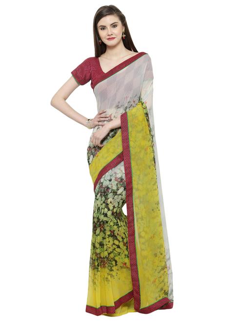 multi colored georgette printed saree - 14806958 - Very Small Image - 1