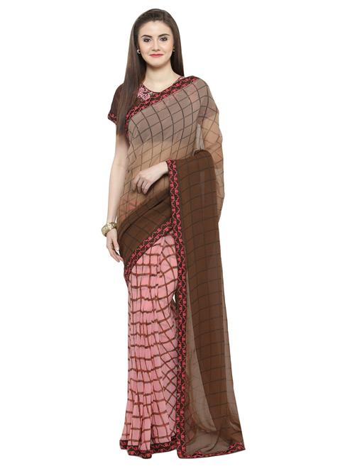 multi colored georgette printed saree with blouse - 14807126 - Very Small Image - 1