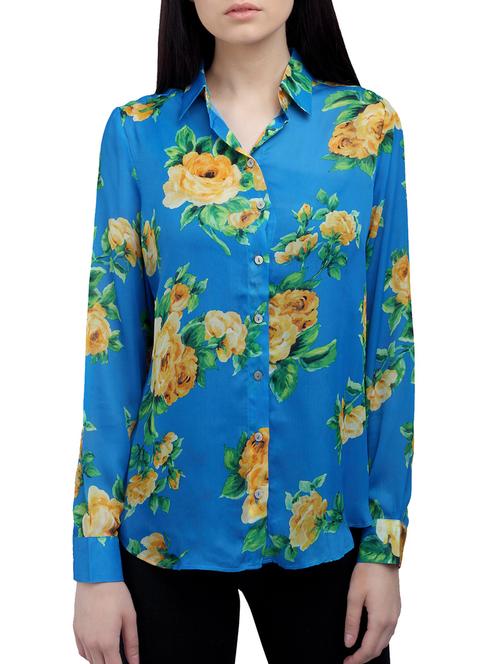 ombre lane blue silk blend regular shirt - 14807544 - Very Small Image - 1