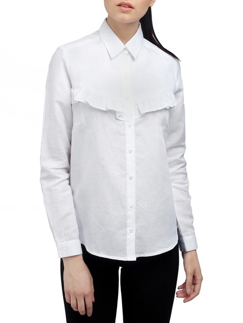 ombre lane white linen regular shirt - 14807545 - Very Small Image - 1
