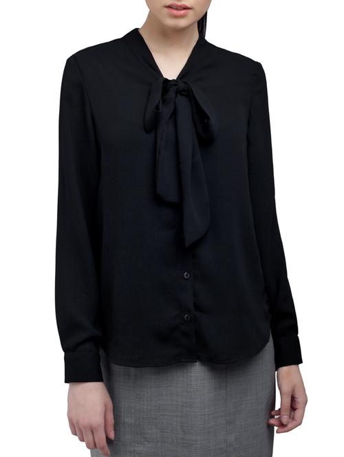 ombre lane black georgette regular shirt - 14807548 - Very Small Image - 1