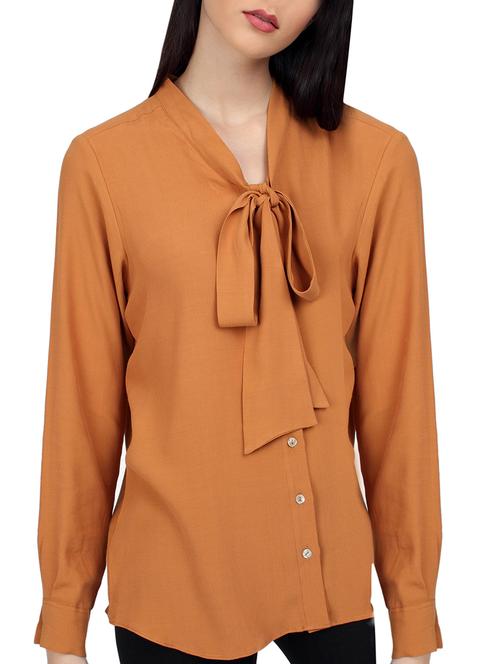 ombre lane brown georgette regular shirt - 14807551 - Very Small Image - 1