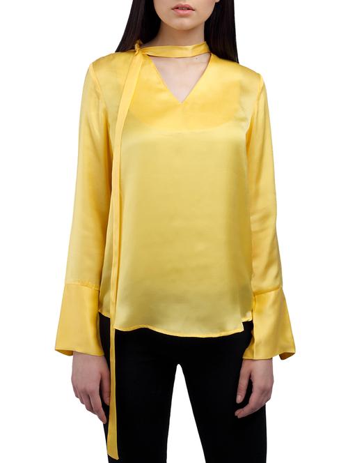 ombre lane yellow satin regular top - 14807566 - Very Small Image - 1