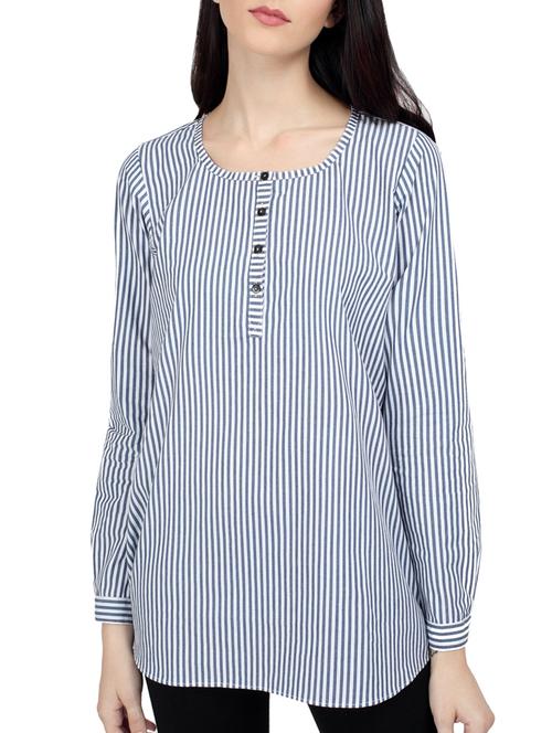 grey cotton asymmetric top - 14807572 - Very Small Image - 1