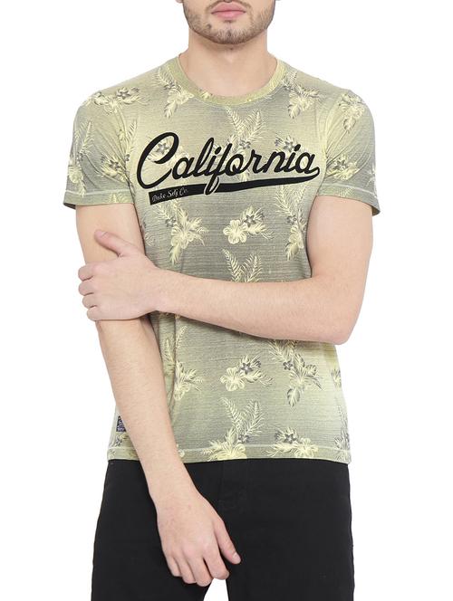 yellow cotton all over print t-shirt - 14808499 - Very Small Image - 1