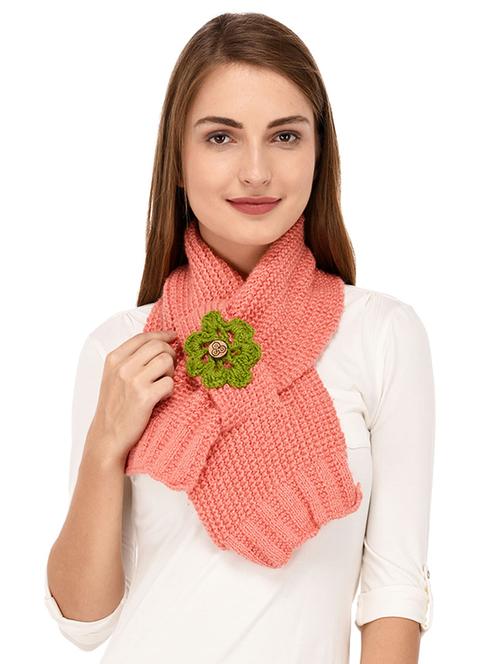 flower applique knitted muffler - 14809297 - Very Small Image - 1