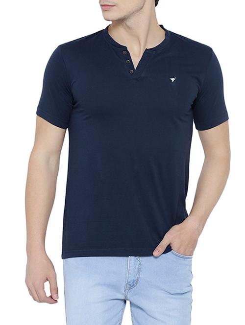 navy blue cotton t-shirt - 14809925 - Very Small Image - 1