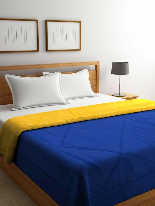 plain cotton double bed comforter with filling - 14809950 - Very Small Image - 1