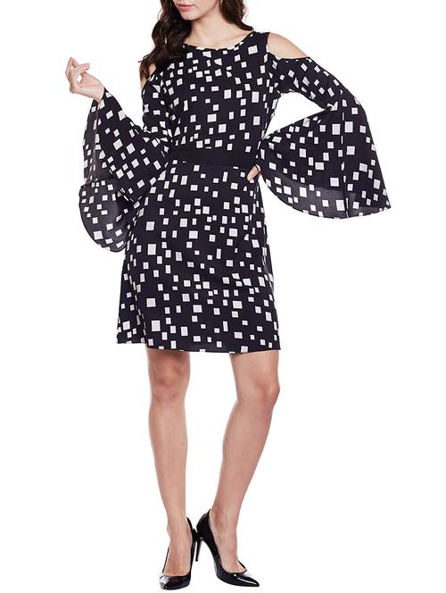 black printed belted dress - 14809964 - Very Small Image - 1