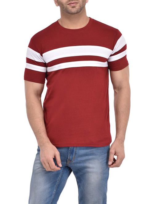 maroon cotton t-shirt - 14810852 - Very Small Image - 1