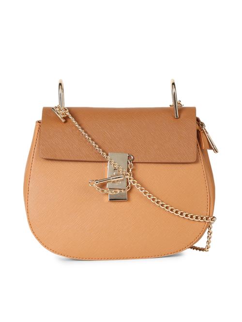 brown leatherette regular sling bag - 14811012 - Very Small Image - 1