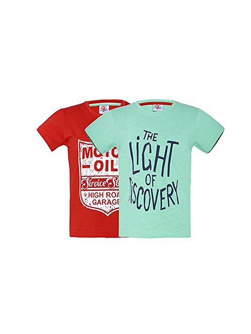 set of 2 multi colored cotton t-shirts - 14813305 - Very Small Image - 1