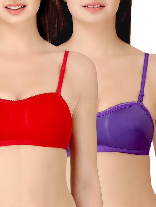 set of 2 detachable strap solid bra - 14813554 - Very Small Image - 1