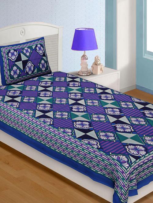 cotton single bed sheet with one pillow cover - 14813667 - Very Small Image - 1