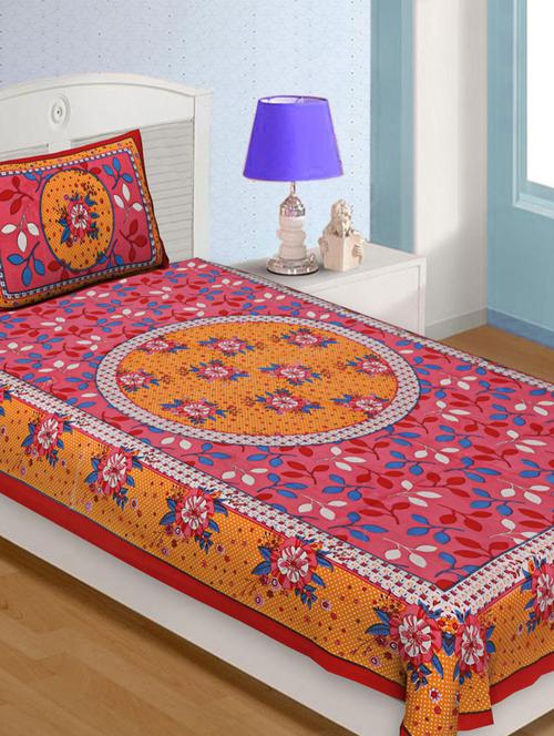 cotton single bed sheet with one pillow cover - 14813670 - Very Small Image - 1