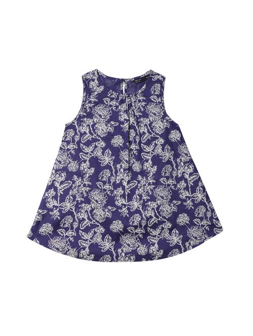 girls round neck sleeveless frock - 14814909 - Very Small Image - 1