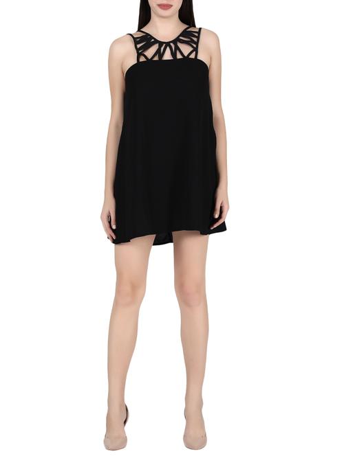 black solid shift dress - 14814957 - Very Small Image - 1