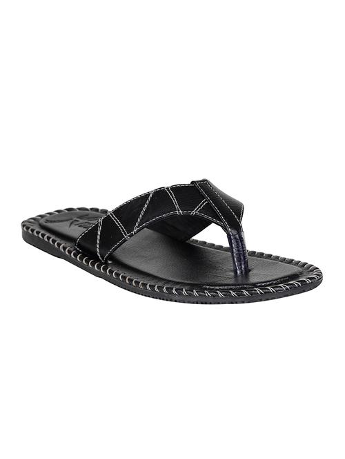 black leatherette toe separator slipper - 14815247 - Very Small Image - 1