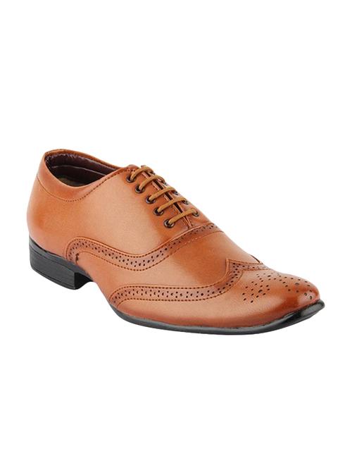 tan leatherette formal brouge - 14815355 - Very Small Image - 1