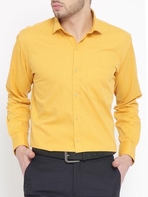 yellow cotton formal shirt - 14815599 - Very Small Image - 1