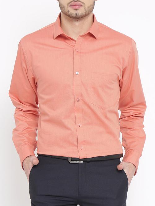 orange cotton formal shirt - 14815605 - Very Small Image - 1