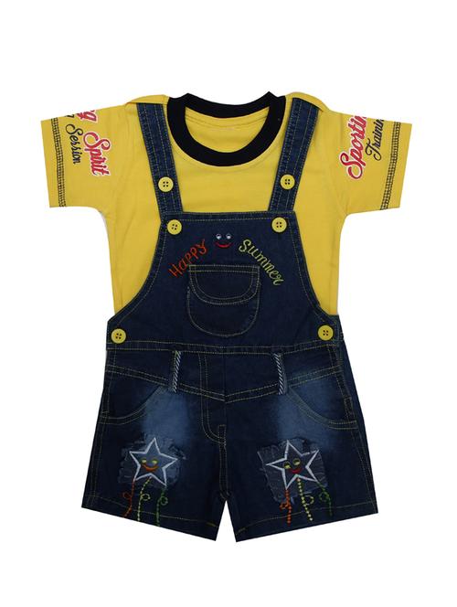 yellow cotton blend dungree - 14815667 - Very Small Image - 1