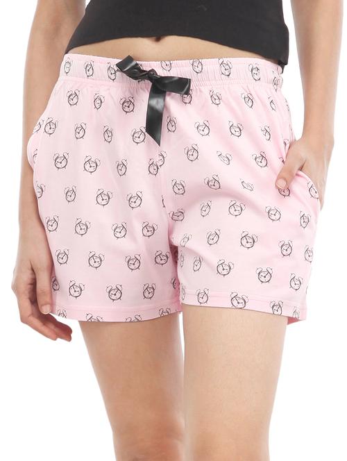 pink printed sleepwear shorts - 14815704 - Very Small Image - 1