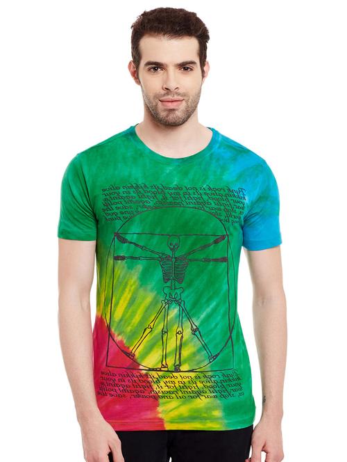 green cotton all over print tshirt - 14816118 - Very Small Image - 1