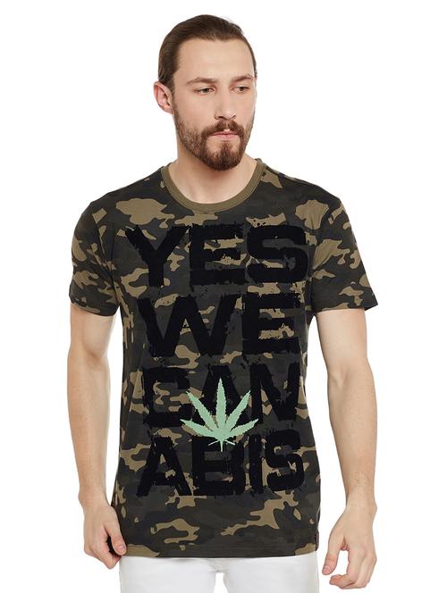 green cotton all over print tshirt - 14816159 - Very Small Image - 1