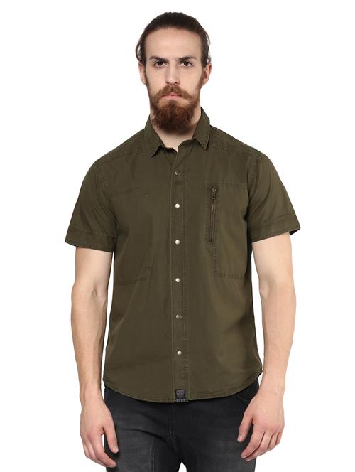 green solid casual shirt - 14816193 - Very Small Image - 1