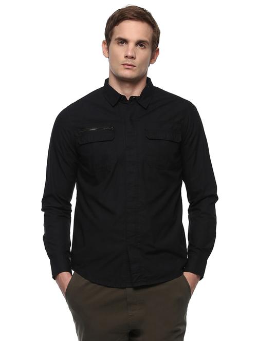 black solid casual shirt - 14816196 - Very Small Image - 1