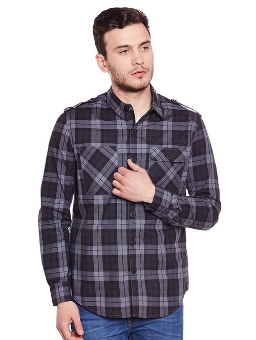grey cotton casual shirt - 14816207 - Very Small Image - 1