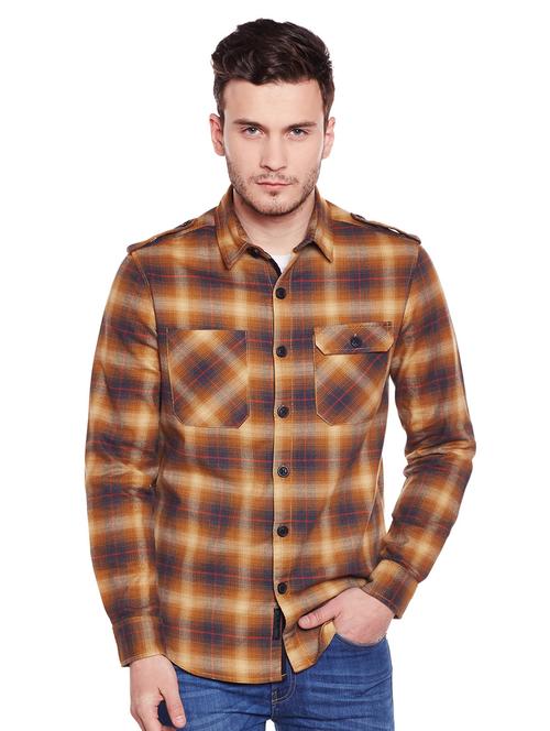 yellow cotton casual shirt - 14816208 - Very Small Image - 1