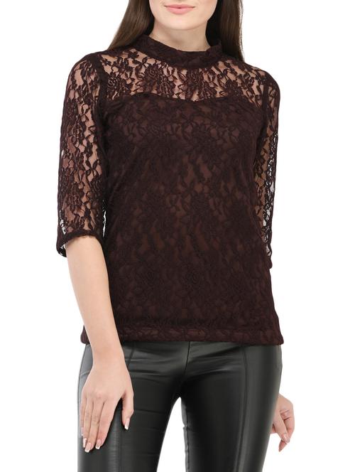 brown laced top - 14816983 - Very Small Image - 1