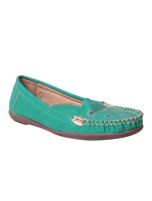 green faux leather slip on loafers - 14817474 - Very Small Image - 1