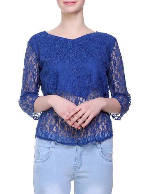 blue polyester regular top - 14818207 - Very Small Image - 1