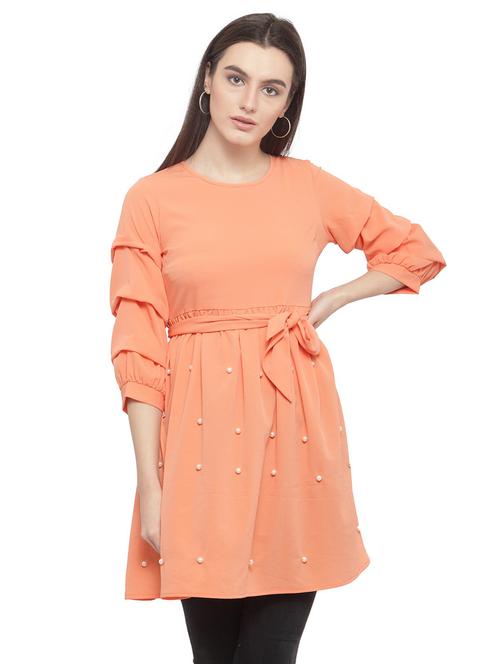 tie front pearl embellished tunic - 14818409 - Very Small Image - 1