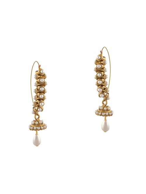 gold metal drop earring - 14820753 - Very Small Image - 1