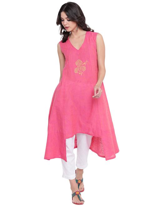 high low solid kurta - 14821313 - Very Small Image - 1