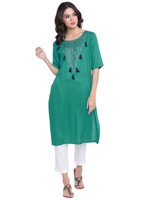 straight block print kurta - 14821319 - Very Small Image - 1