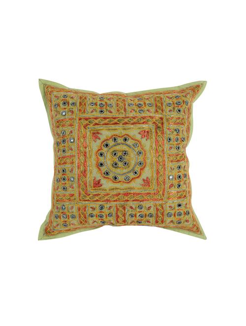 cotton flap closure embroidered single cushion cover by rajrang - 14821579 - Very Small Image - 1