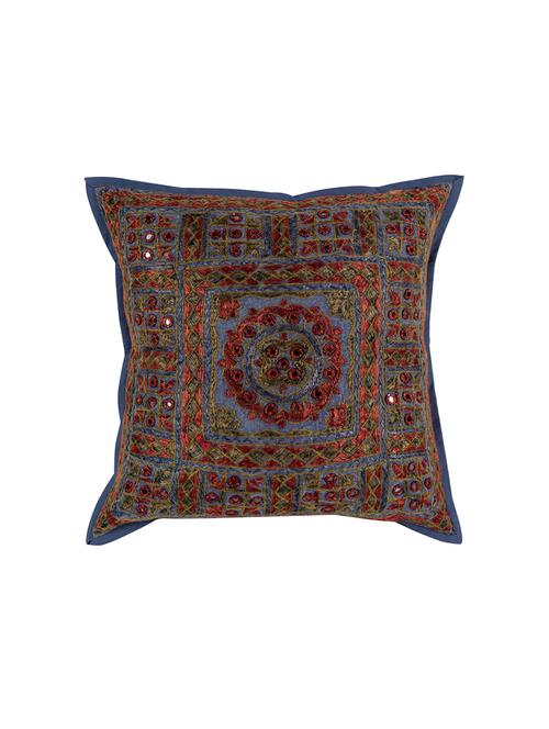 cotton flap closure embroidered single cushion cover by rajrang - 14821582 - Very Small Image - 1