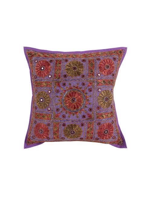 cotton flap closure embroidered single cushion cover by rajrang - 14821590 - Very Small Image - 1