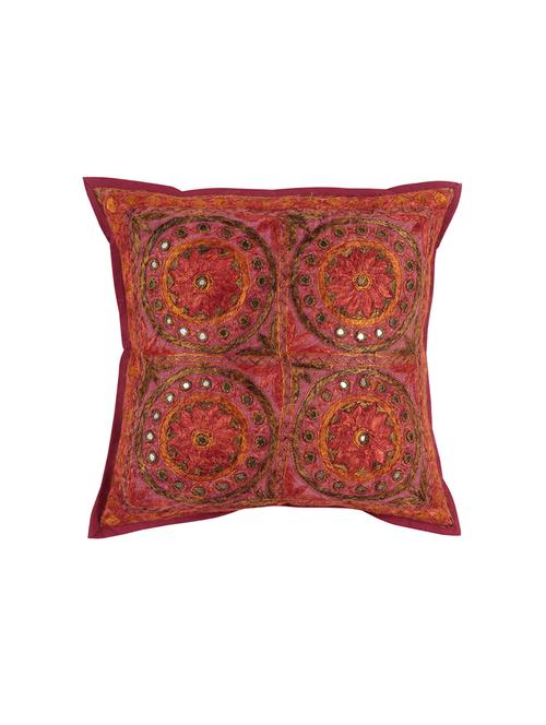 cotton flap closure embroidered single cushion cover by rajrang - 14821595 - Very Small Image - 1