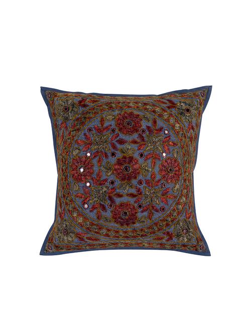 cotton flap closure embroidered single cushion cover by rajrang - 14821607 - Very Small Image - 1