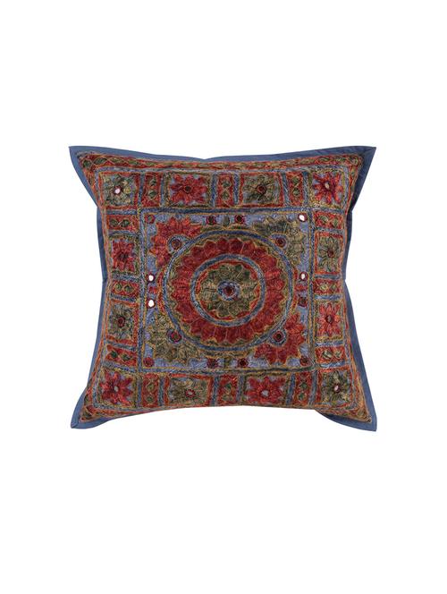 cotton flap closure embroidered single cushion cover by rajrang - 14821611 - Very Small Image - 1